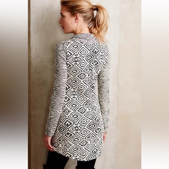 Anthropologie Konya Cowlneck Tunic Black Motif Sweater Tunic Small - Picture 10 of 16